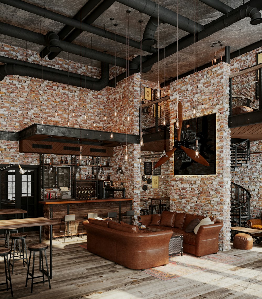Loft industrial con ladrillo visto